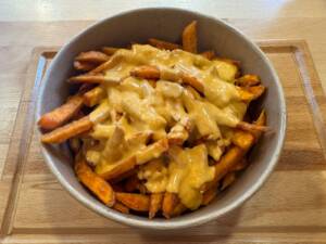 frites patates douces cheddar